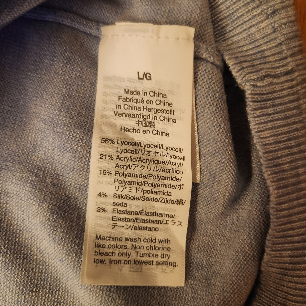 J Crew Light Blue Short Sleeve Crew Neck Cotton Blend Sweater Size L - Picture 5 of 9